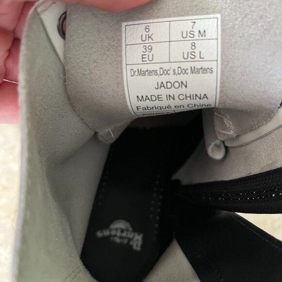 Dr. Martens Sz 8 Womens Jadon White Leather Platform Boot Lace Up Zip IN - Picture 9 of 13